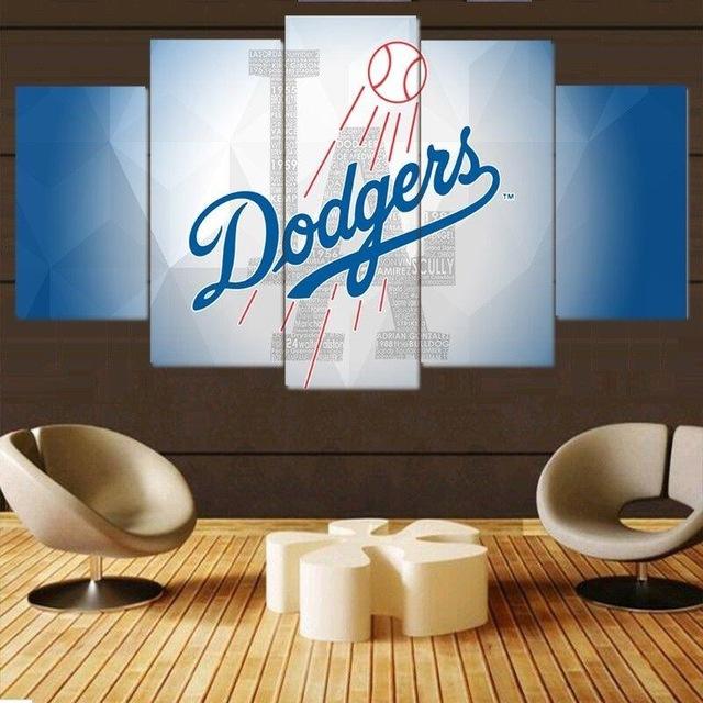 logo des dodgers de los angeles sportlos angeles dodgers logo sport 5 pices peinture sur toile impression sur toile toile artjc833