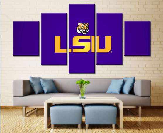 lsu tigers football team sport 5 pices peinture sur toile impression sur toile toile art pour la dcoration intrieurezs6r6