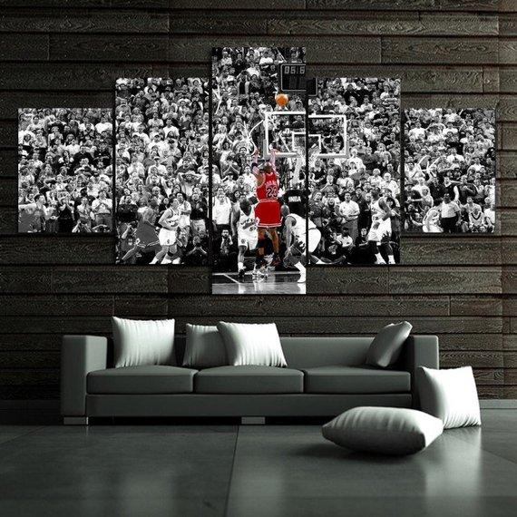 michael jordan 02 5 pices peinture sur toile impression sur toile toile art pour la dcoration intrieureb0kjo