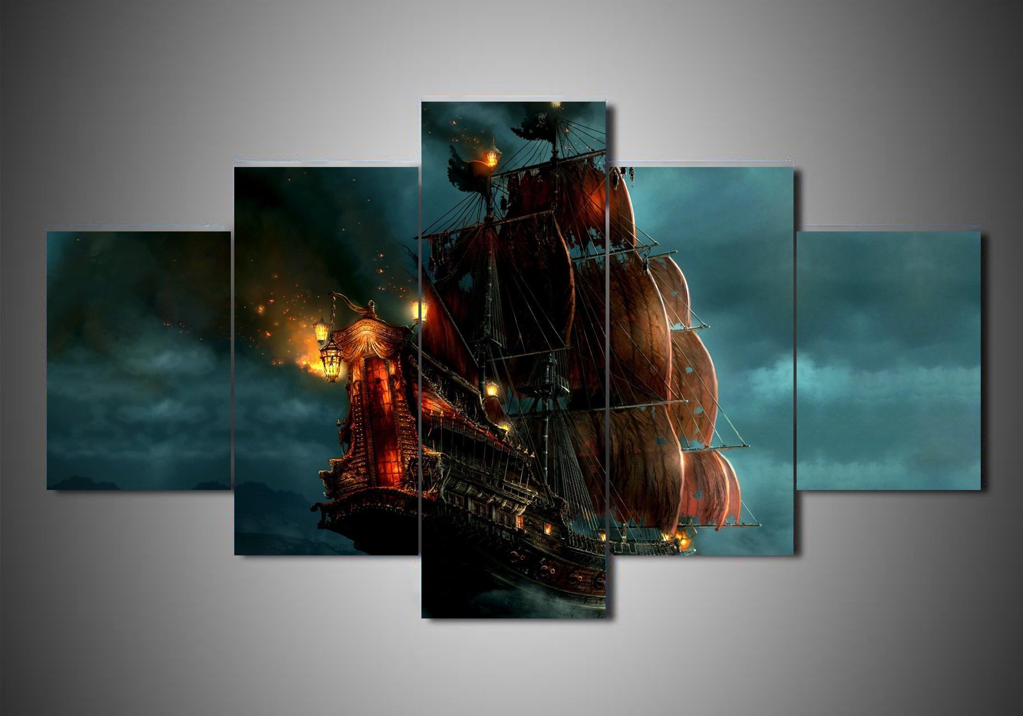 pirates des carabes 5pirates of the caribbean 5 5 pices peinture sur toile impression sur toile toile art pour la dcoration intrieuresikk6