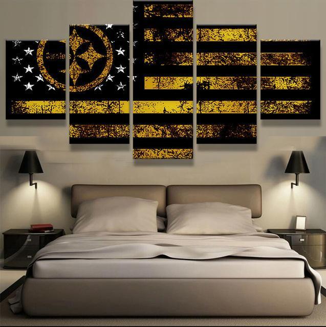 pittsburgh steelers drapeau amricain sportpittsburgh steelers american flag sport 5 pices peinture sur toile impression sur toile toile artsvheu