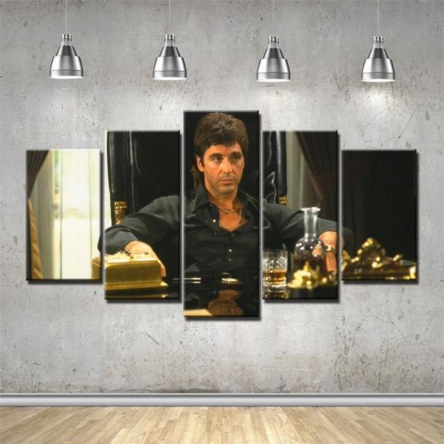 scarface tony montana amp 8217 film de retourscarface tony montana amp 8217s back movie 5 pices peinture sur toile impression sur toile toile arty2qah