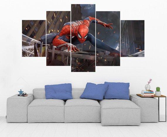 spiderman 5 5 pices peinture sur toile impression sur toile toile art pour la dcoration