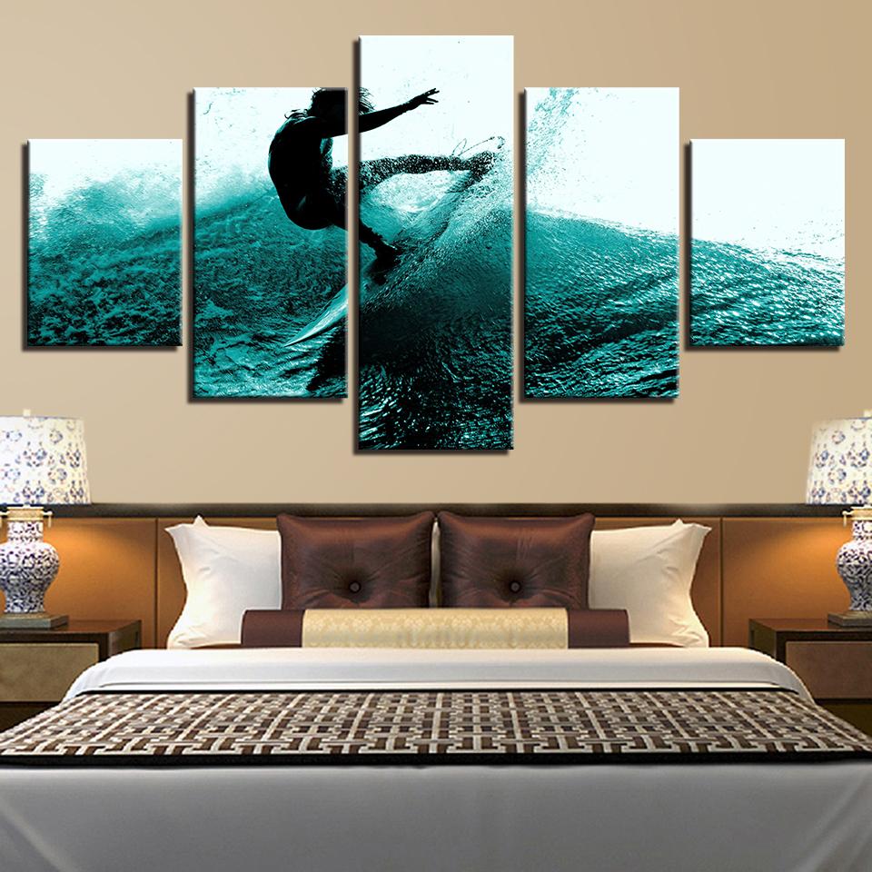 surf peintures surfer waves 5 pices peinture sur toilectsiq