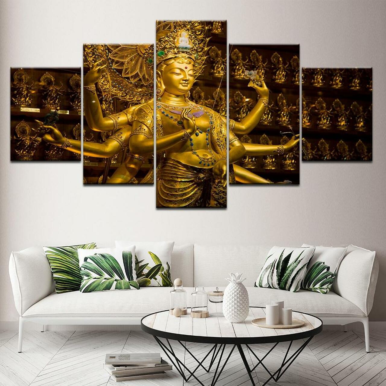 a thousand hands of buddha 5 pices peinture sur toile impression sur toile toile art pour la dcoration intrieure4kjap