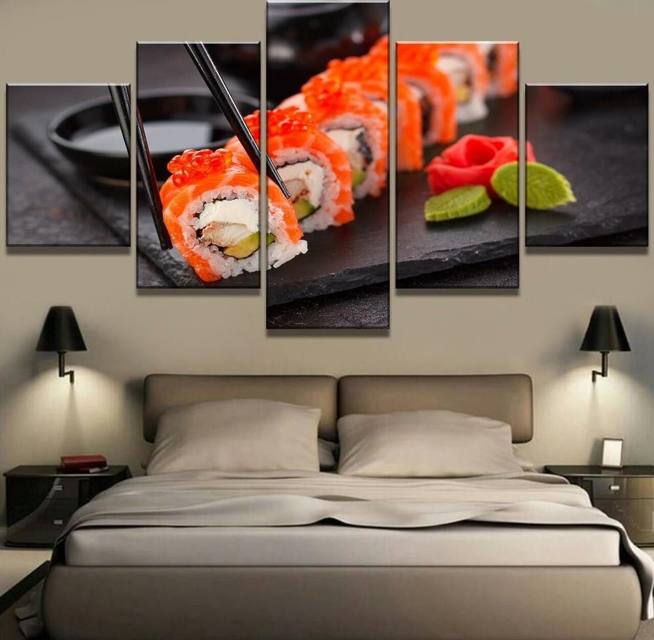 art of sushi 5 pices peinture sur toile impression sur toile toile art pour la dcoration intrieurerctm2