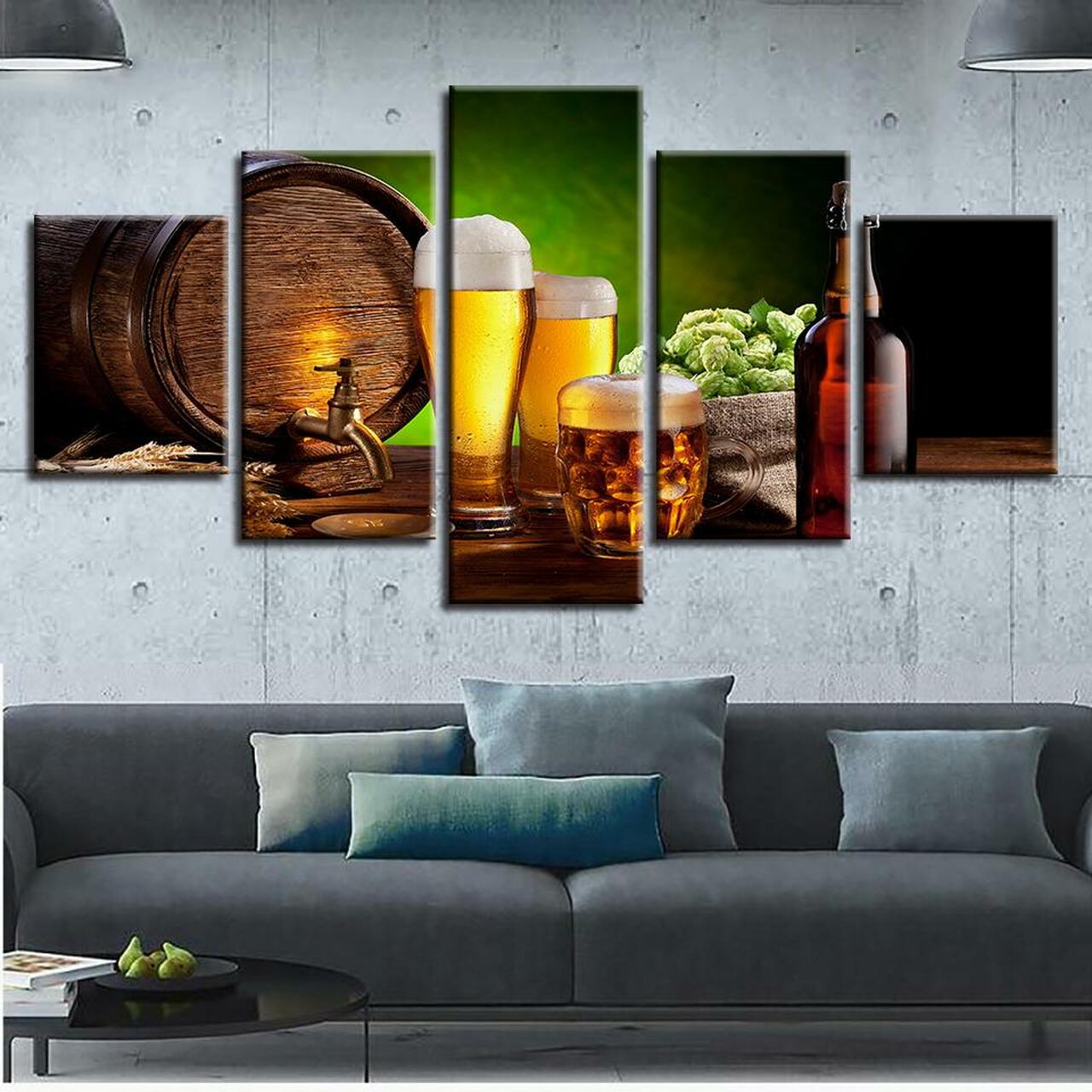 beer floats 5 pices peinture sur toile impression sur toile toile art pour la dcoration intrieure4ref5