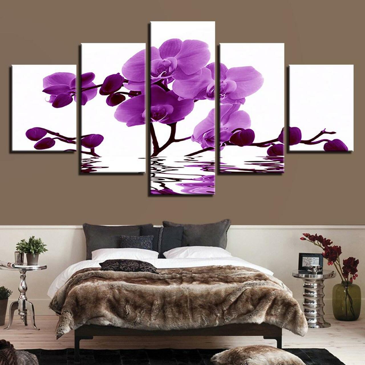 blooming orchid 5 pices peinture sur toile impression sur toile toile art pour la dcoration intrieureuvybh