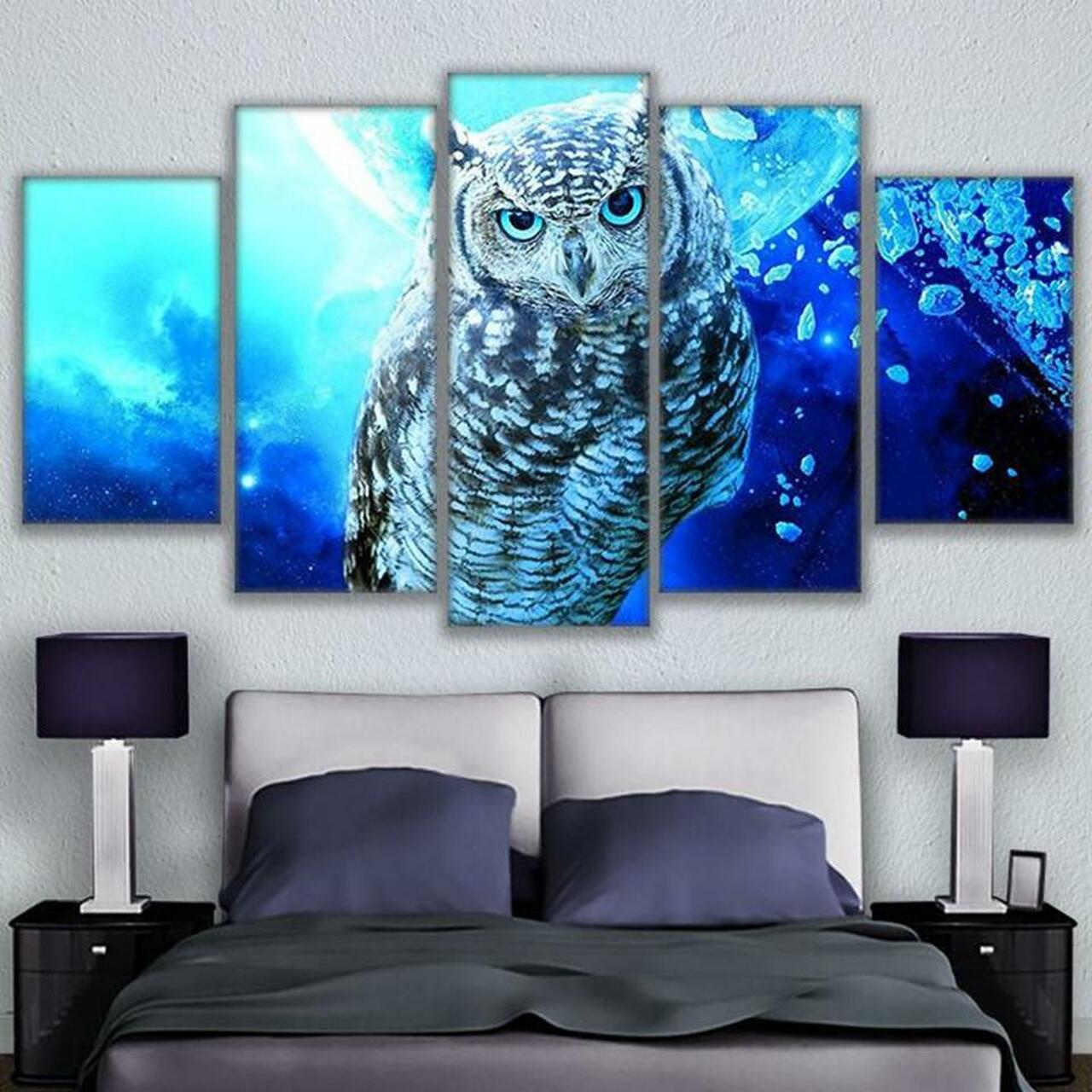 blue owl 5 pices peinture sur toile impression sur toile toile art pour la dcoration intrieure5oewb