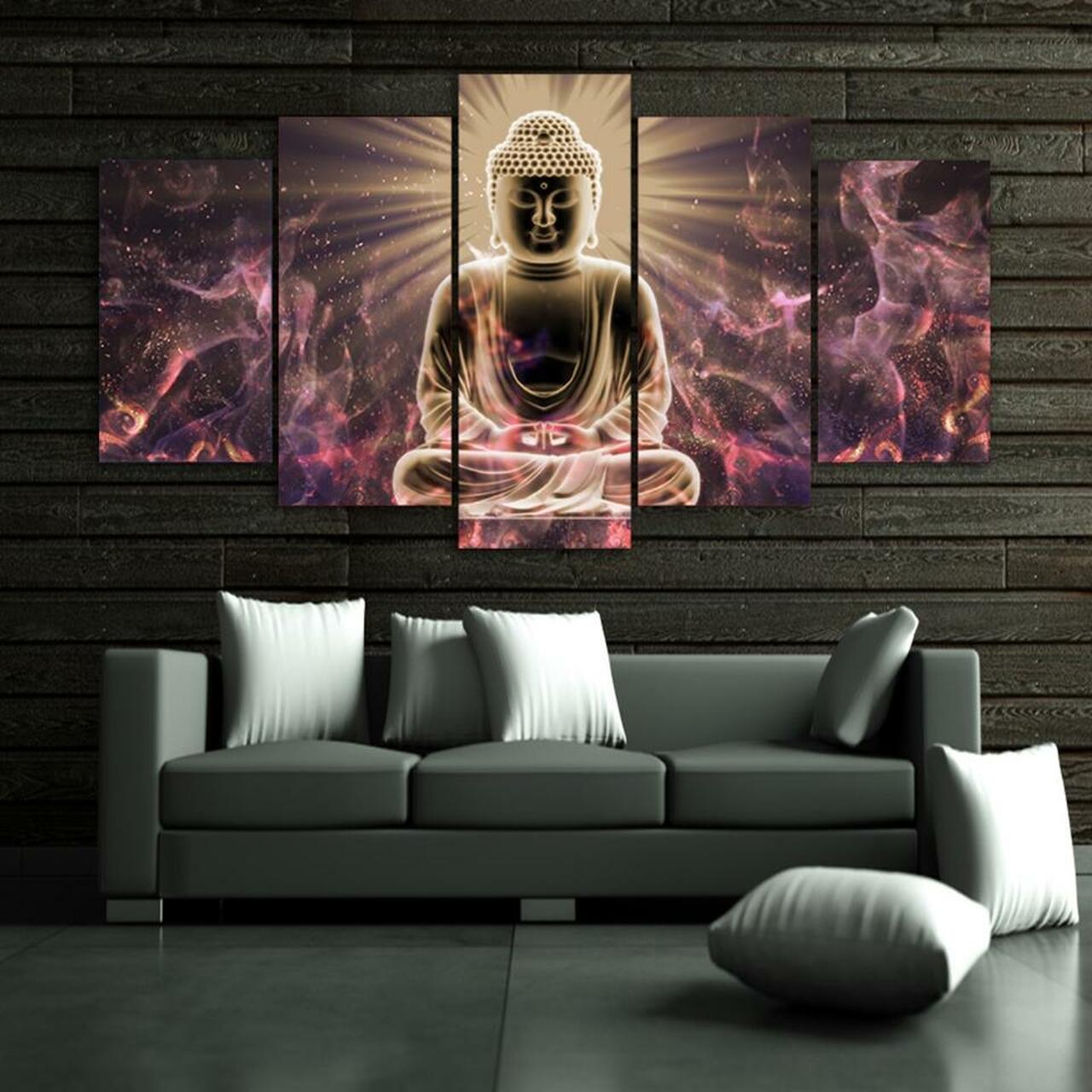 buddha aura 5 pices peinture sur toile impression sur toile toile art pour la dcoration intrieurevbco3