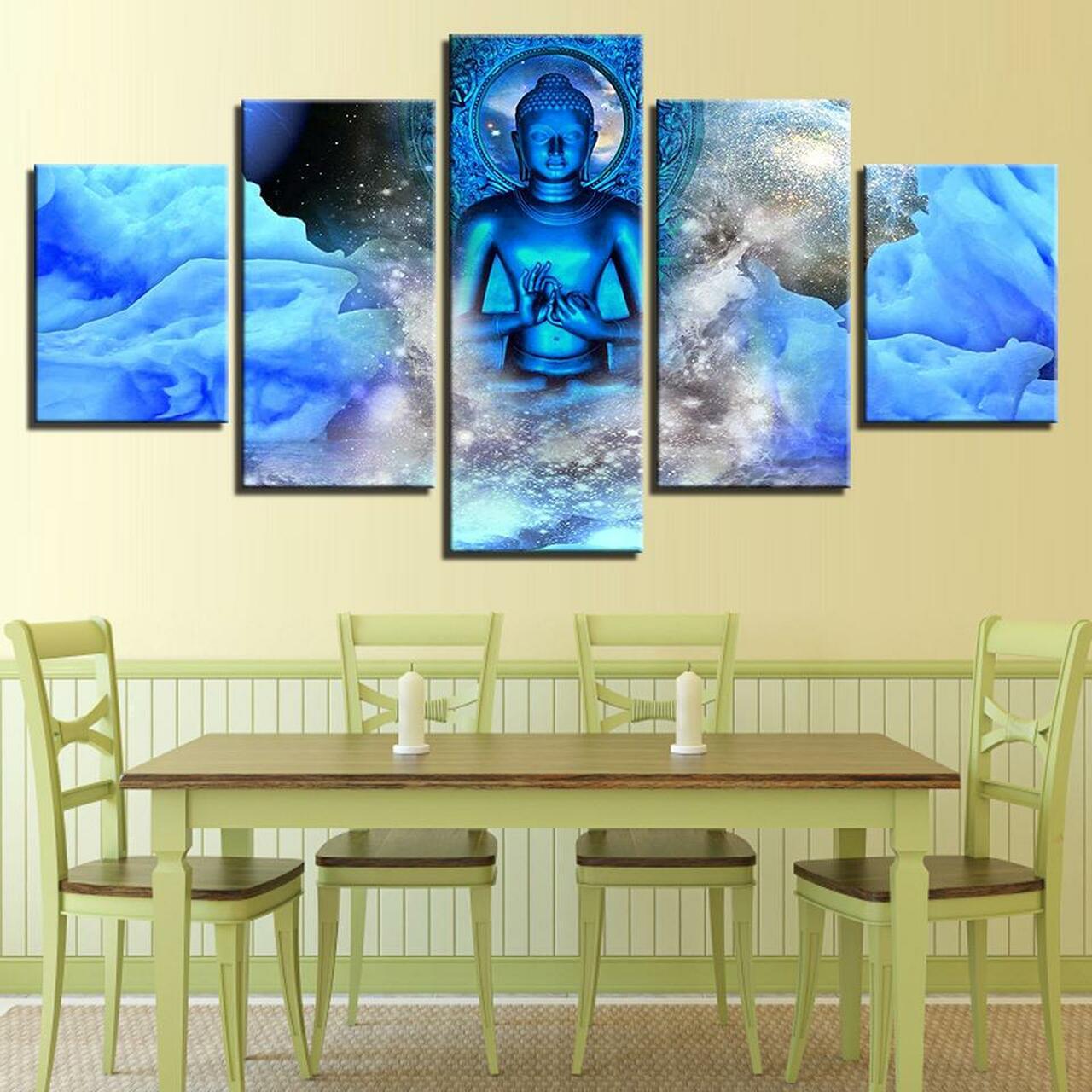 buddha blue clouds 5 pices peinture sur toile impression sur toile toile art pour la dcoration intrieureu2baw