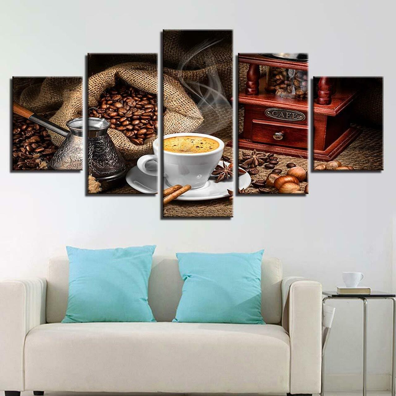 coffee art 5 pices peinture sur toile impression sur toile toile art pour la dcoration intrieure22m6g