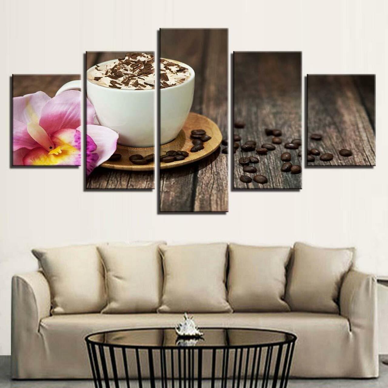 coffee beans 5 pices peinture sur toile impression sur toile toile art pour la dcoration intrieurekaeno