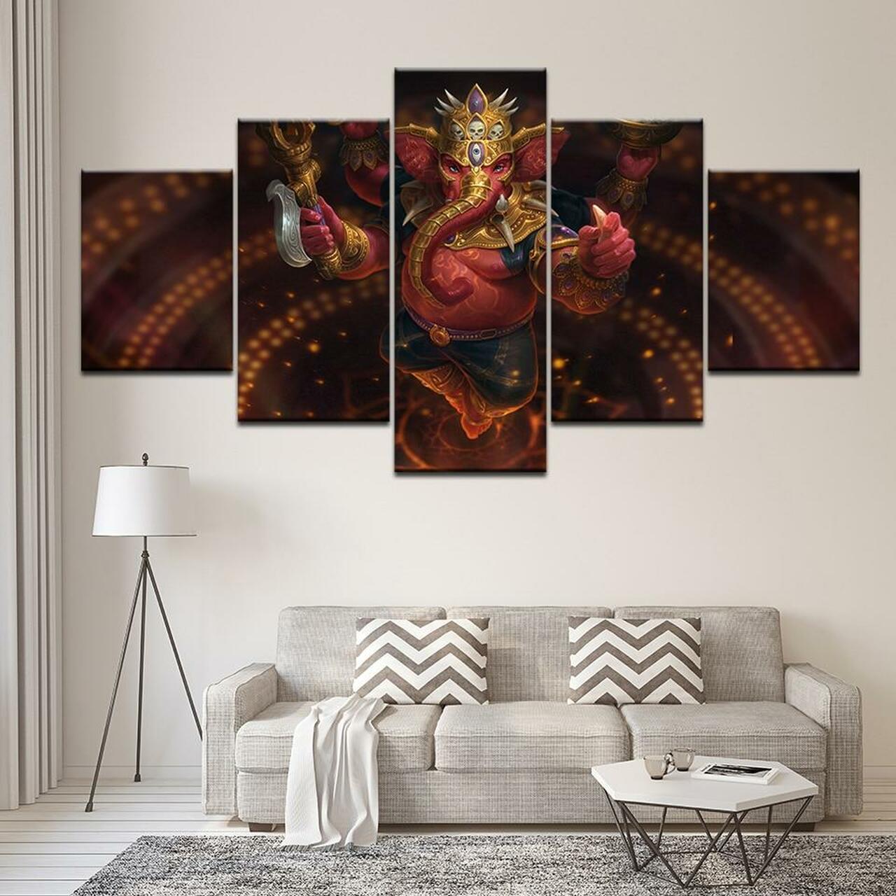 dragon ganesha 5 pices peinture sur toile impression sur toile toile art pour la dcoration intrieurepccav