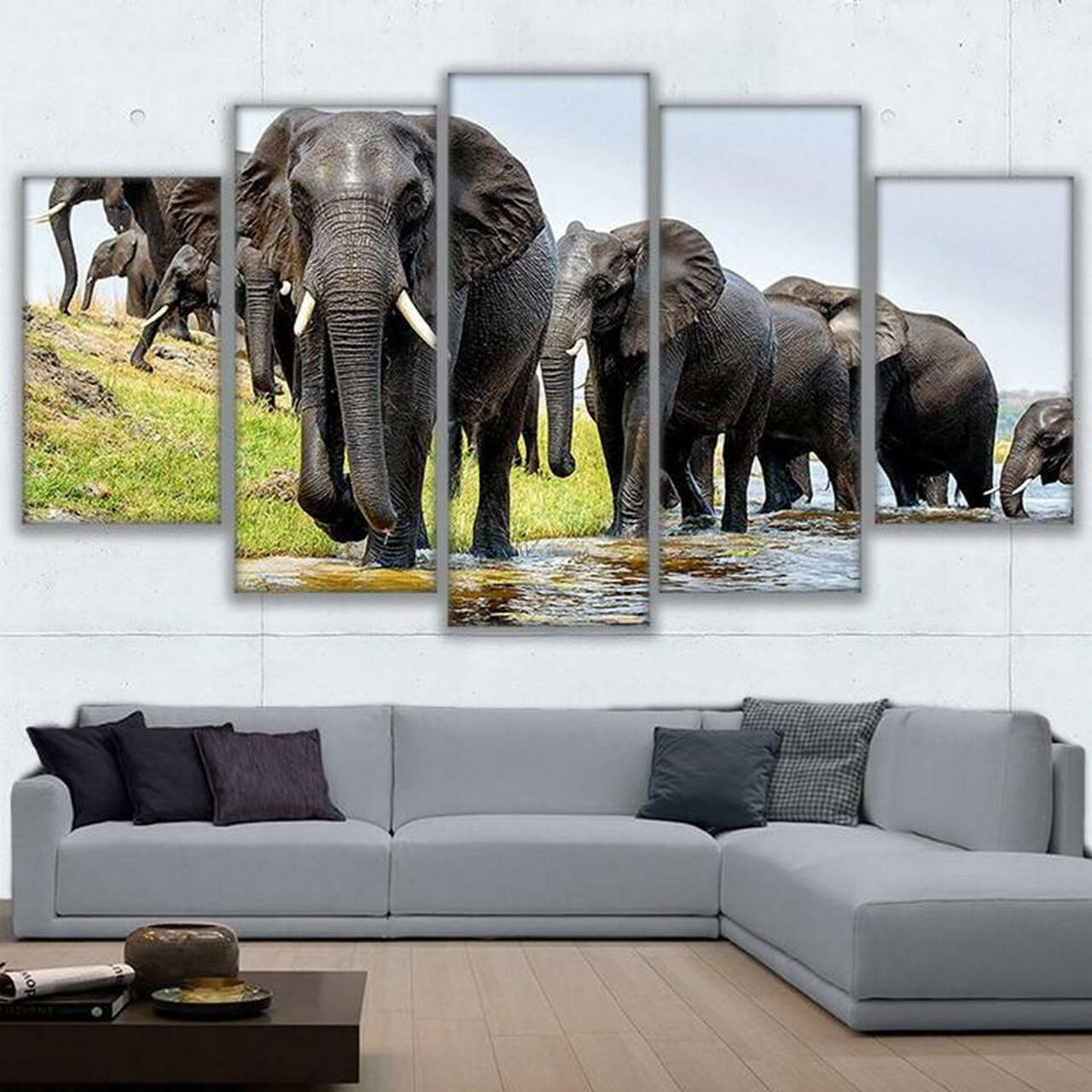 elephant parade 5 pices peinture sur toile impression sur toile toile art pour la dcoration intrieured15ry
