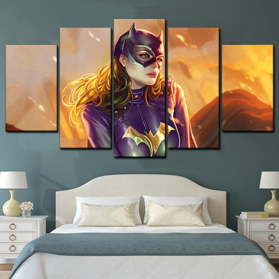 fanart de batgirl 5 pices peinture sur toile impression sur toile toile art pour la dcoration intrieurectpmh