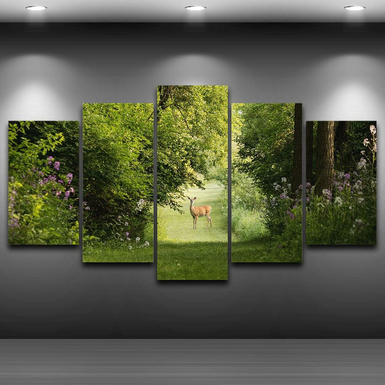 far away deer 5 pices peinture sur toile impression sur toile toile art pour la dcoration intrieureo7yrd
