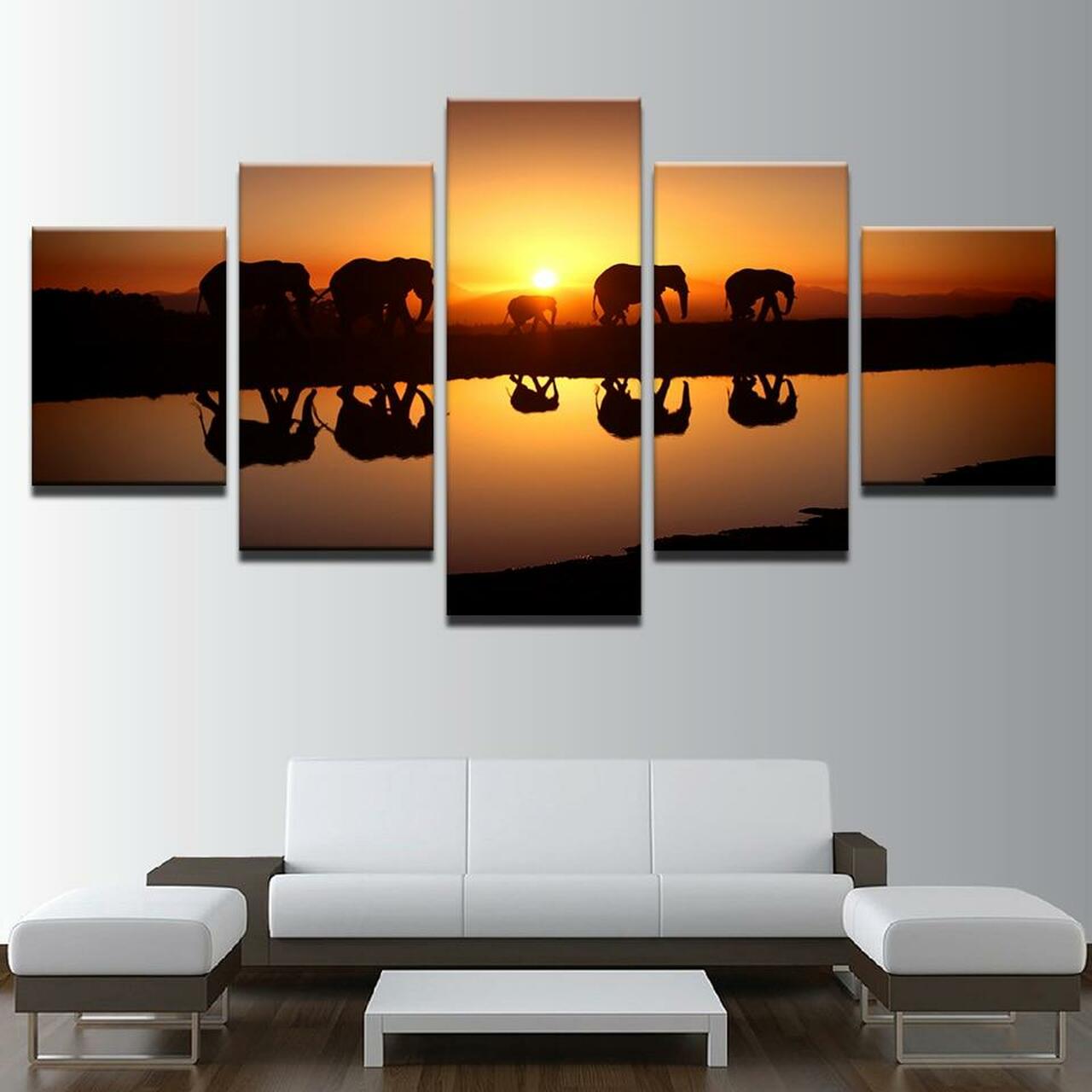 five elephants 5 pices peinture sur toile impression sur toile toile art pour la dcoration intrieureig2rf