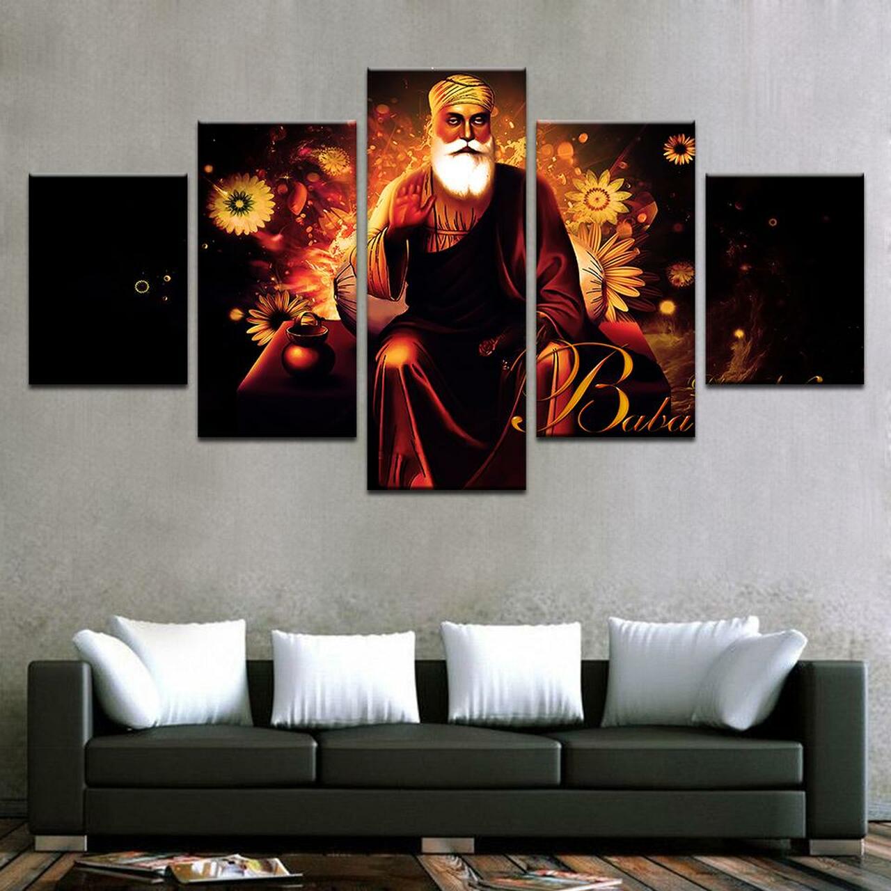 guru nanak ji 5 pices peinture sur toile impression sur toile toile art pour la dcoration intrieuretevdy