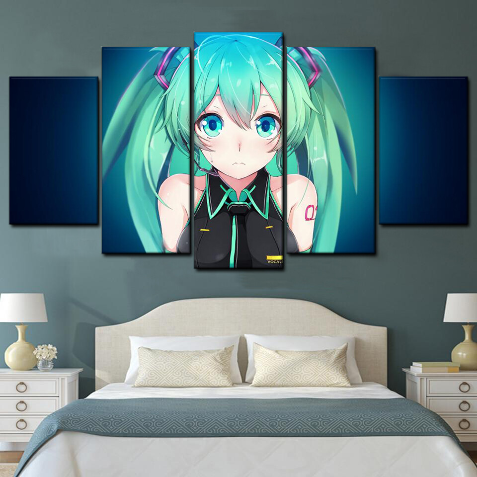 hatsune miku anime girl 2 5 pices peinture sur toile impression sur toile toile art pour la dcoration intrieure7tvgj