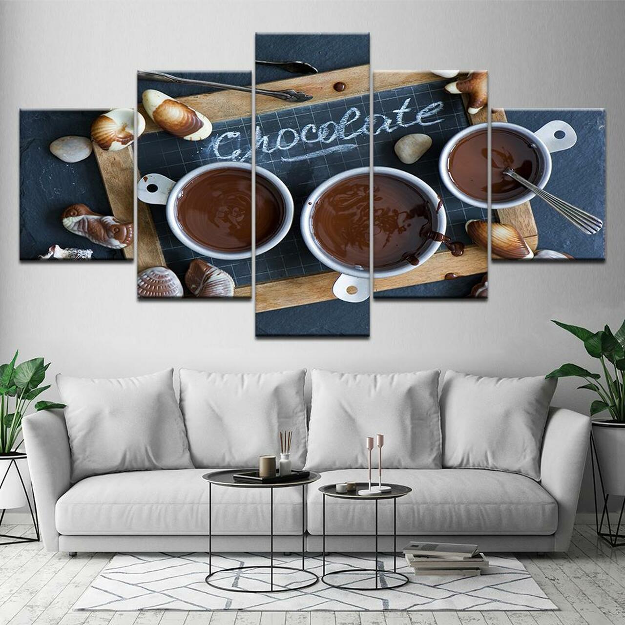 hot chocolate 5 pices peinture sur toile impression sur toile toile art pour la dcoration intrieureftval