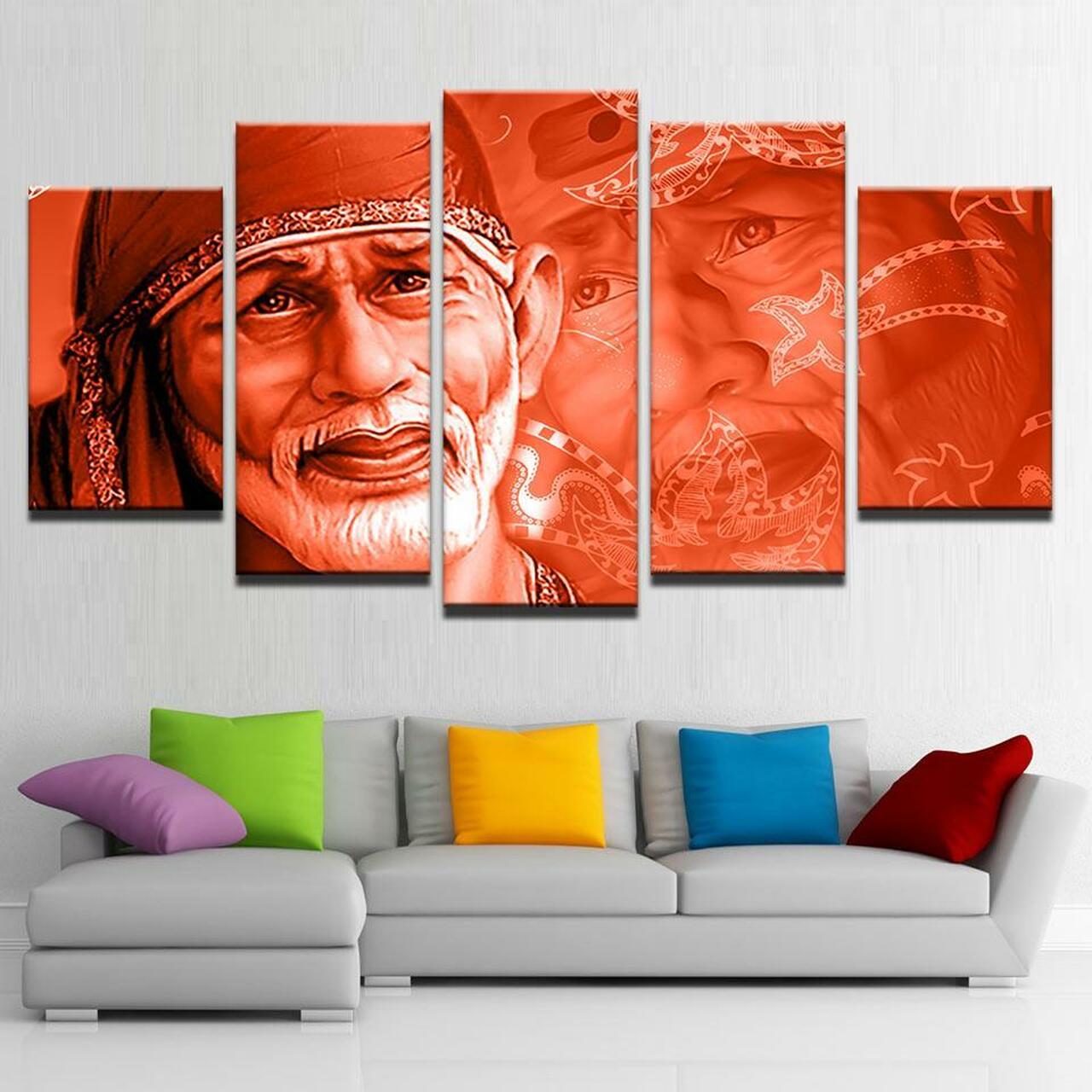 jai sai baba sai ram 5 pices peinture sur toile impression sur toile toile art pour la dcoration intrieure4bpoq