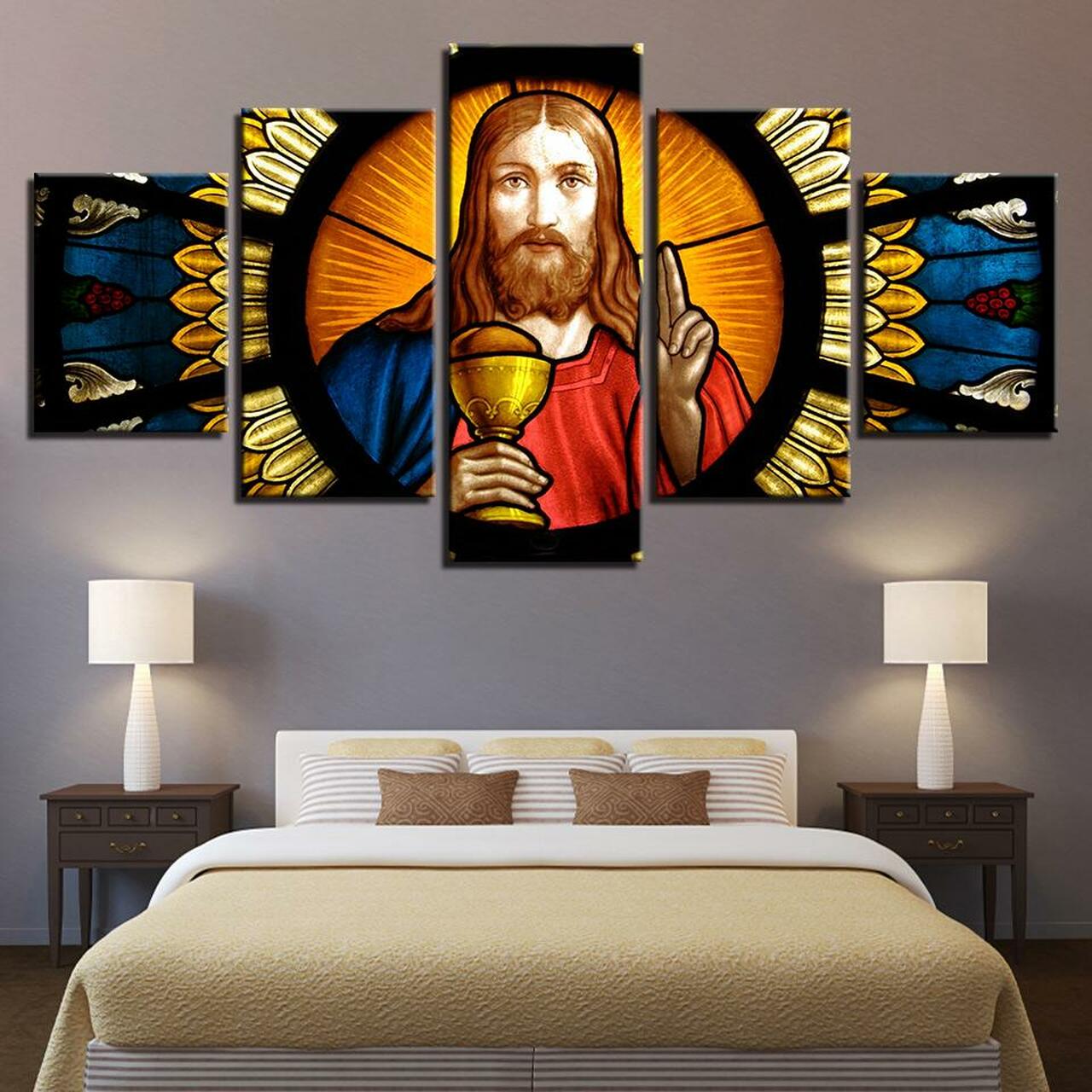 jesus 5 pices peinture sur toile impression sur toile toile art pour la dcoration intrieuredlul2