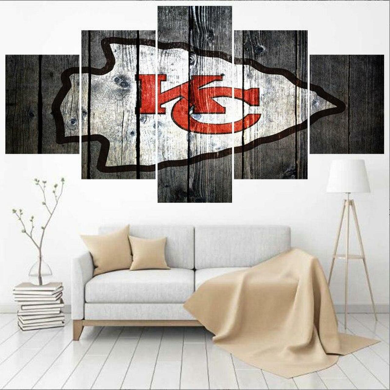 kansas city chiefs canvas 5 pices peinture sur toile impression sur toile toile art pour la dcoration