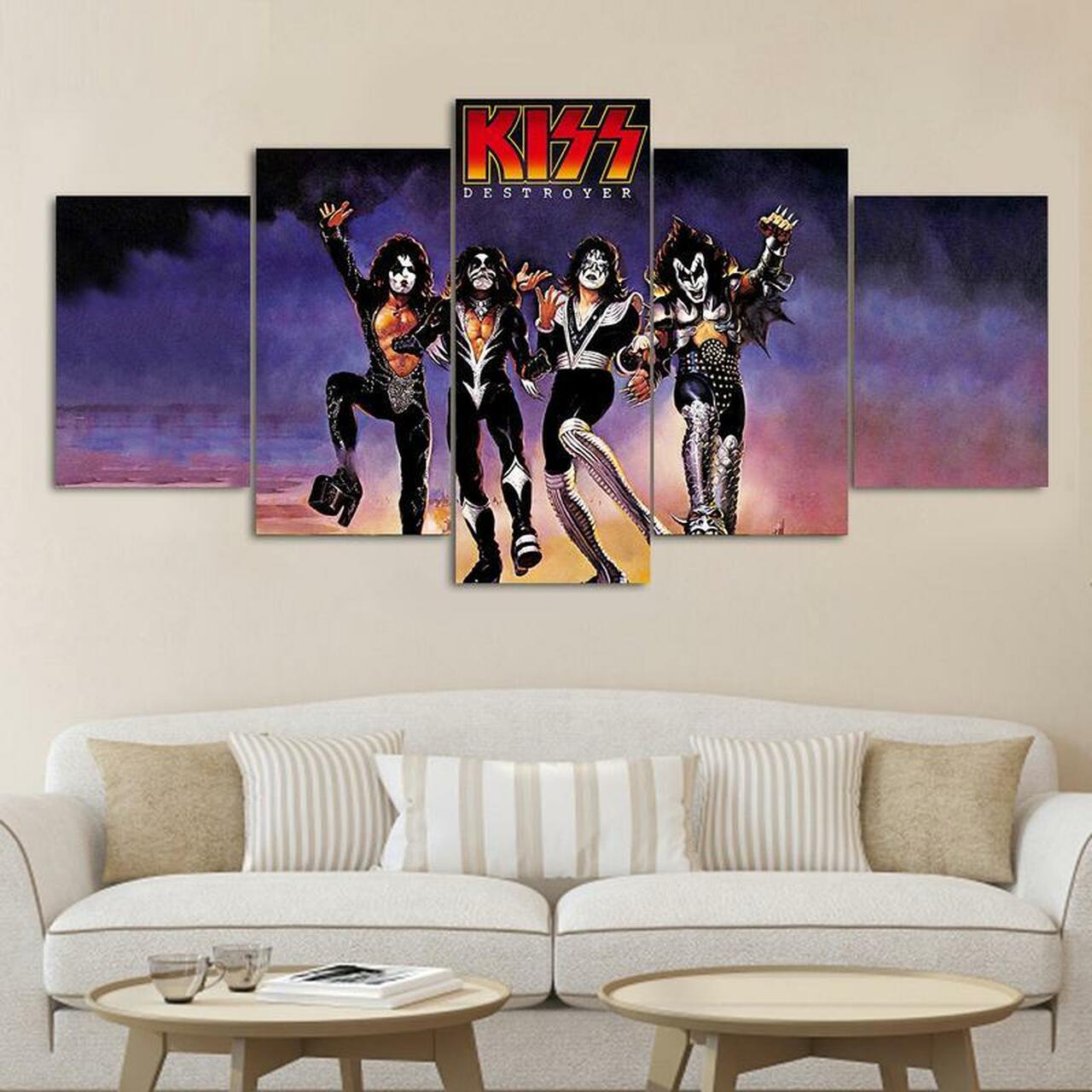 kiss rock band 5 pices peinture sur toile impression sur toile toile art pour la dcoration intrieurejtwp2