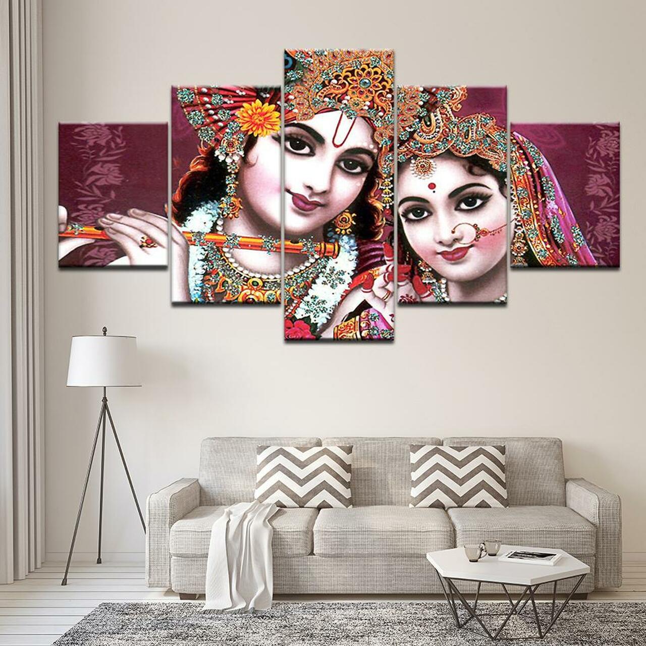 krishna radhe 5 pices peinture sur toile impression sur toile toile art pour la dcoration intrieureendwg