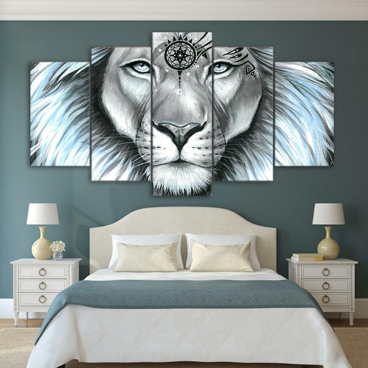 lion galaxy 5 pices peinture sur toile impression sur toile toile art pour la dcoration intrieureerzel