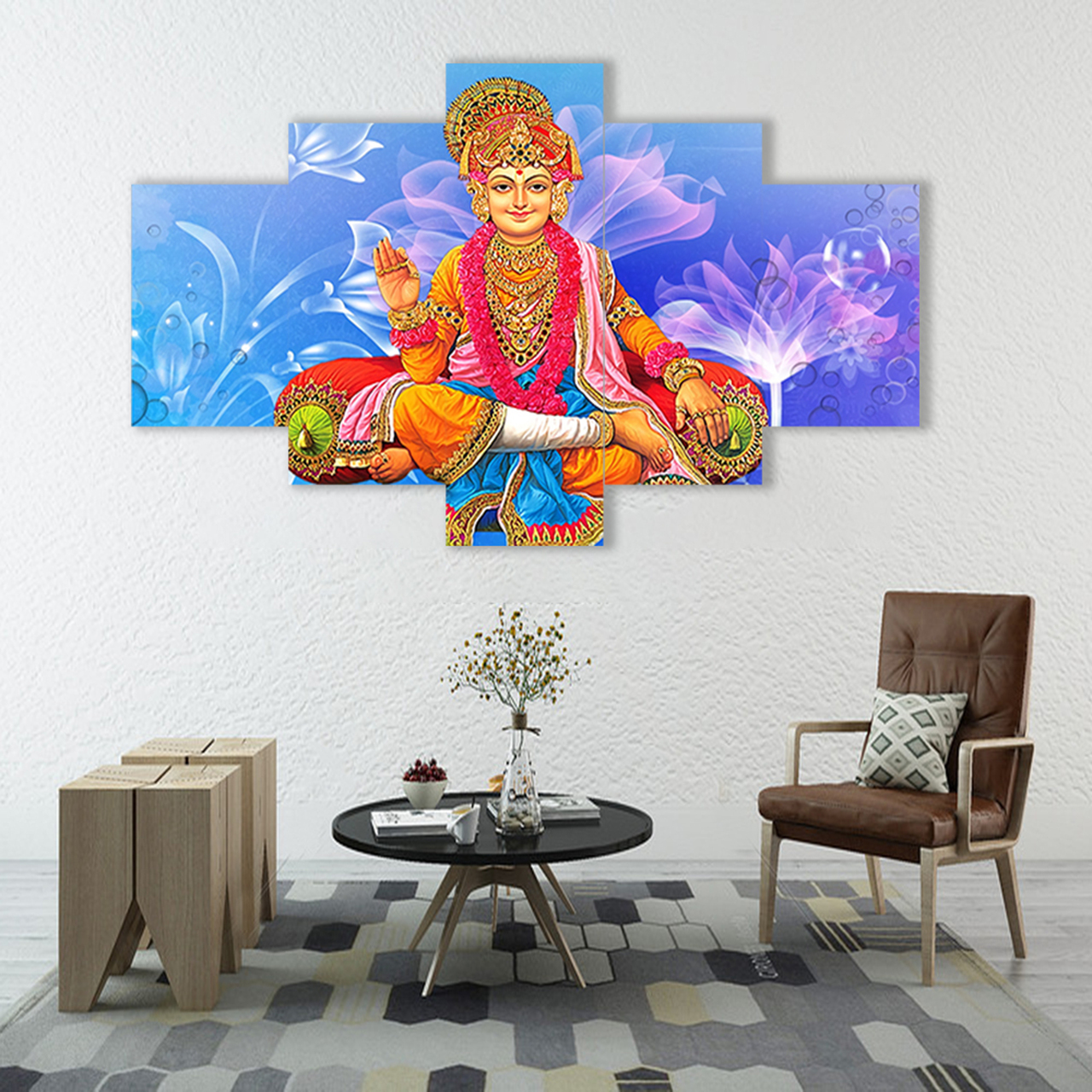 lord swaminarayan 5 pices peinture sur toile impression sur toile toile art pour la dcoration intrieuredwwjt