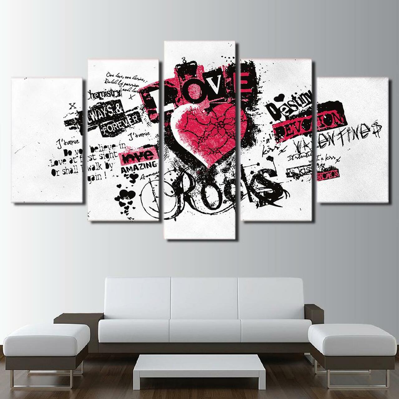 love rocks 5 pices peinture sur toile impression sur toile toile art pour la dcoration intrieurezhnrr