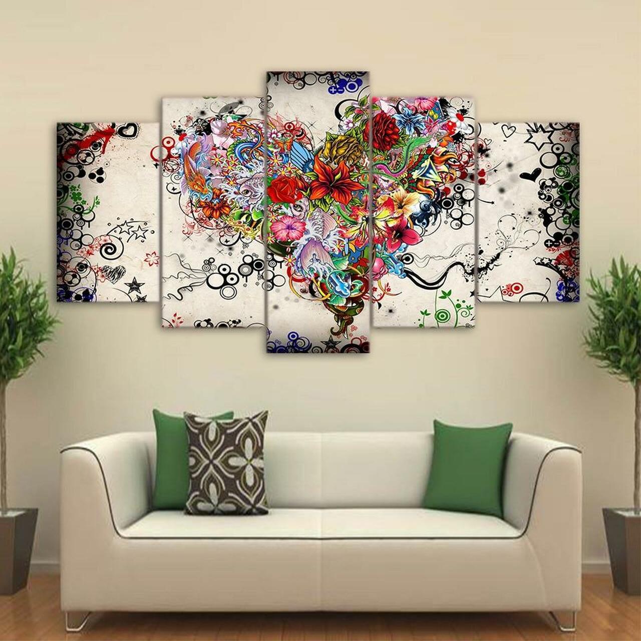 love with flowers 5 pices peinture sur toile impression sur toile toile art pour la dcoration intrieure5jy12