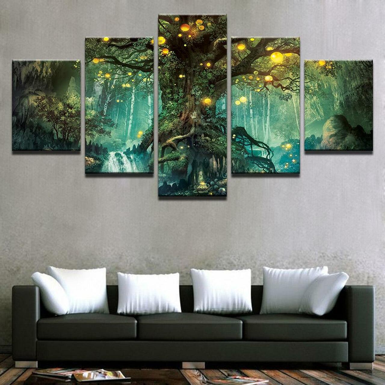 magical tree 5 pices peinture sur toile impression sur toile toile art pour la dcoration