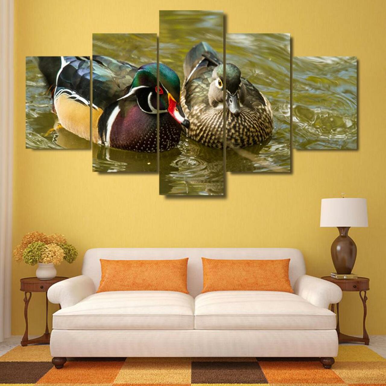 mandarin ducks 5 pices peinture sur toile impression sur toile toile art pour la dcoration intrieureuytbj