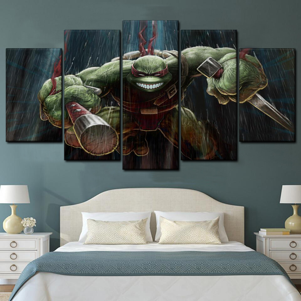ninja turtle raphael 5 pices peinture sur toile impression sur toile toile art pour la dcoration intrieurey1k25