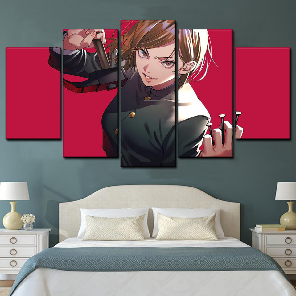 nobara kugisaki from jujutsu kaisen anime 5 pices peinture sur toile impression sur toile toile art pour la dcoration intrieurep2aoj