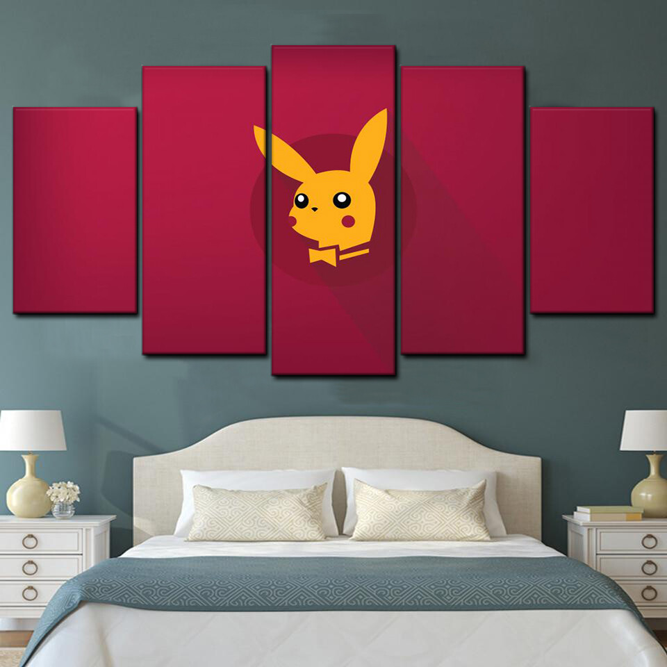 pikachu 5 pices peinture sur toile impression sur toile toile art pour la dcoration intrieurezygwc