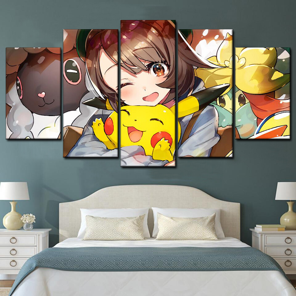 pokemon sword and shield anime 5 pices peinture sur toile impression sur toile toile art pour la dcoration intrieureyi60q