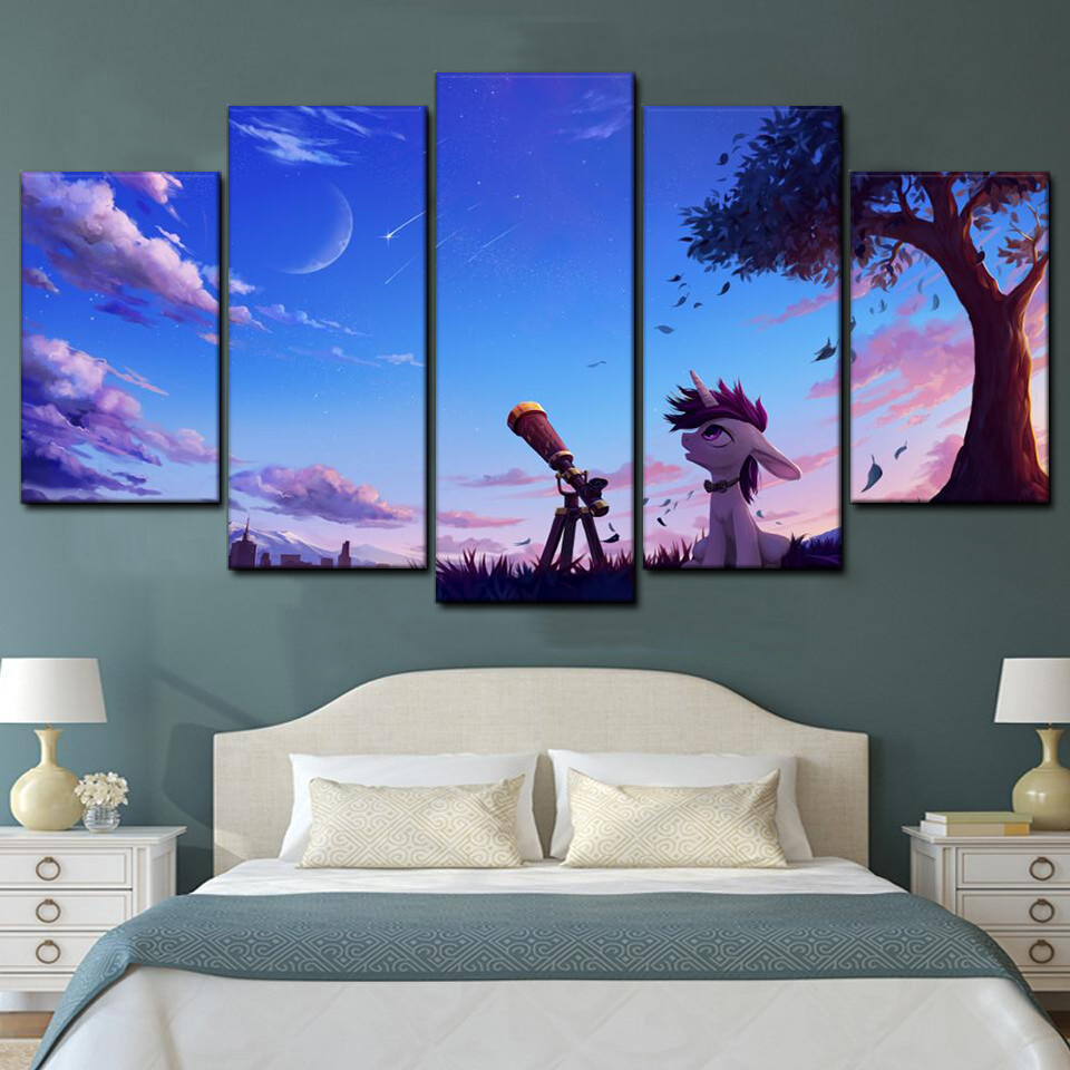pony looking at the sky 5 pices peinture sur toile impression sur toile toile art pour la dcoration intrieuretrzho