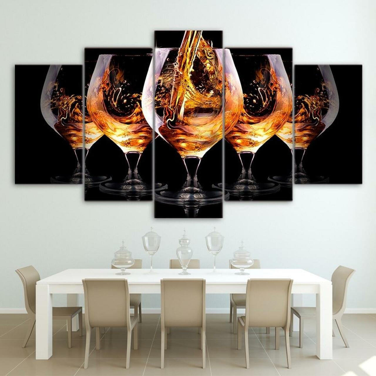 pouring wine 5 pices peinture sur toile impression sur toile toile art pour la dcoration intrieuremwmhn