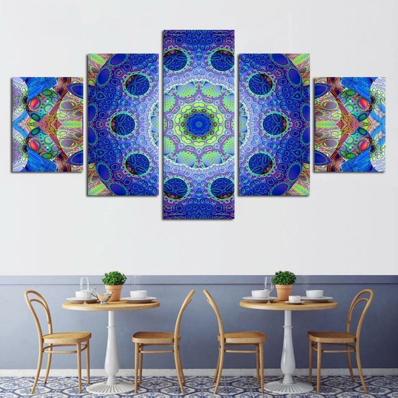 psychedelic mandala 5 pices peinture sur toile impression sur toile toile art pour la dcoration intrieure4zmzf