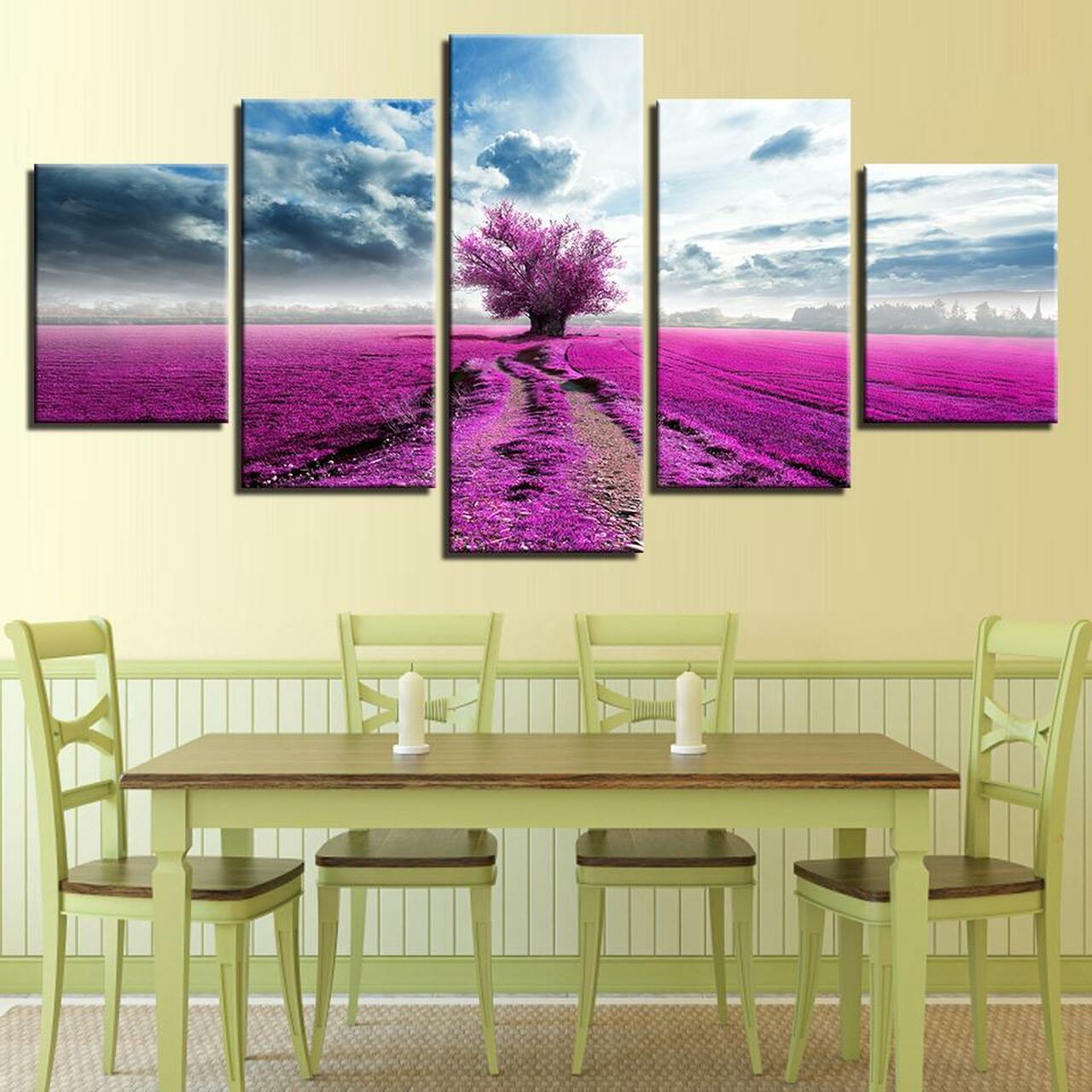 purple tree 5 pices peinture sur toile impression sur toile toile art pour la dcoration intrieureg8iy3
