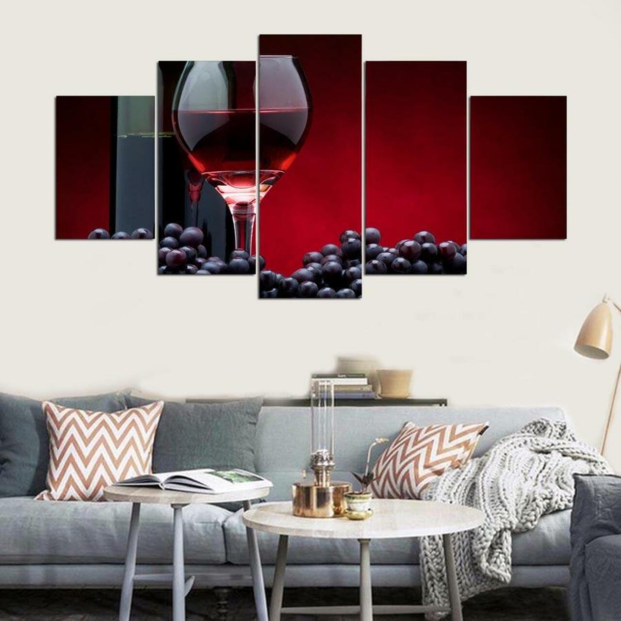 red grapes wine 5 pices peinture sur toile impression sur toile toile art pour la dcoration intrieure7yvkf
