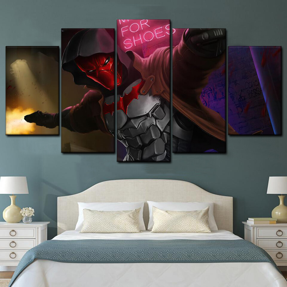 red hood with guns 5 pices peinture sur toile impression sur toile toile art pour la dcoration intrieurey2mbw