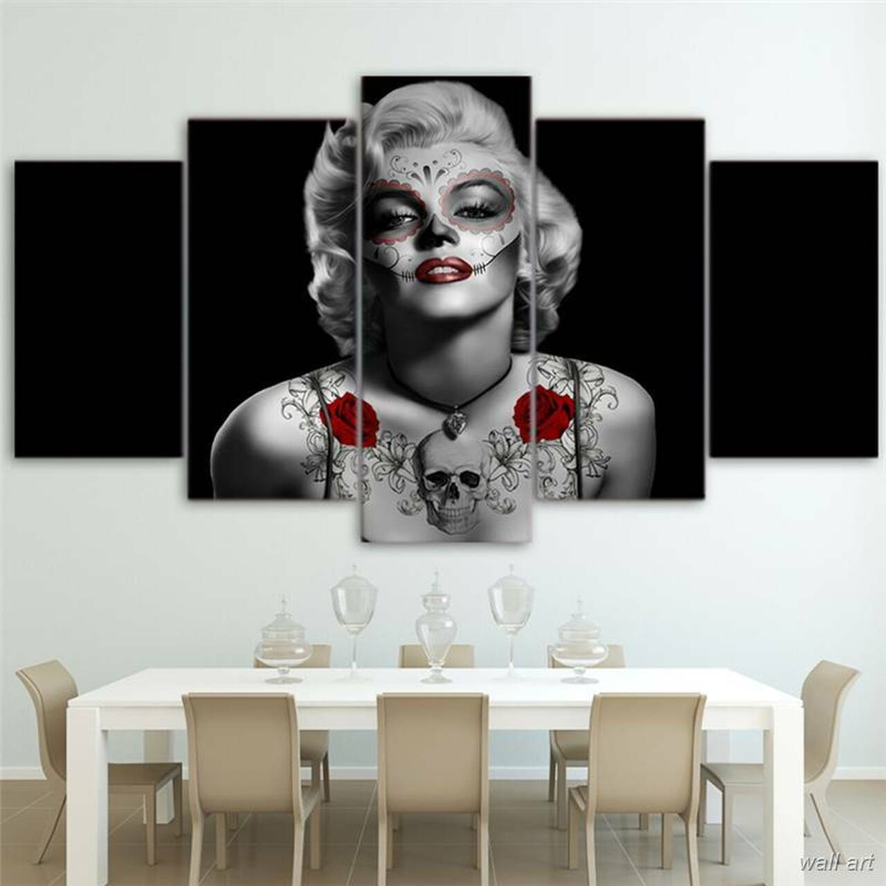 red rose marilyn 5 pices peinture sur toile impression sur toile toile art pour la dcoration