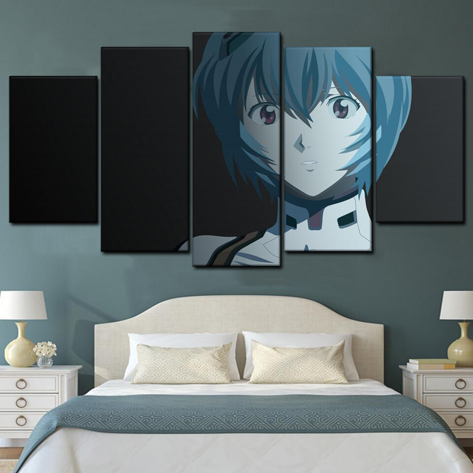 rei ayanami from neon genesis evangelion anime 5 pices peinture sur toile impression sur toile toile art pour la dcoration intrieure0yvyo