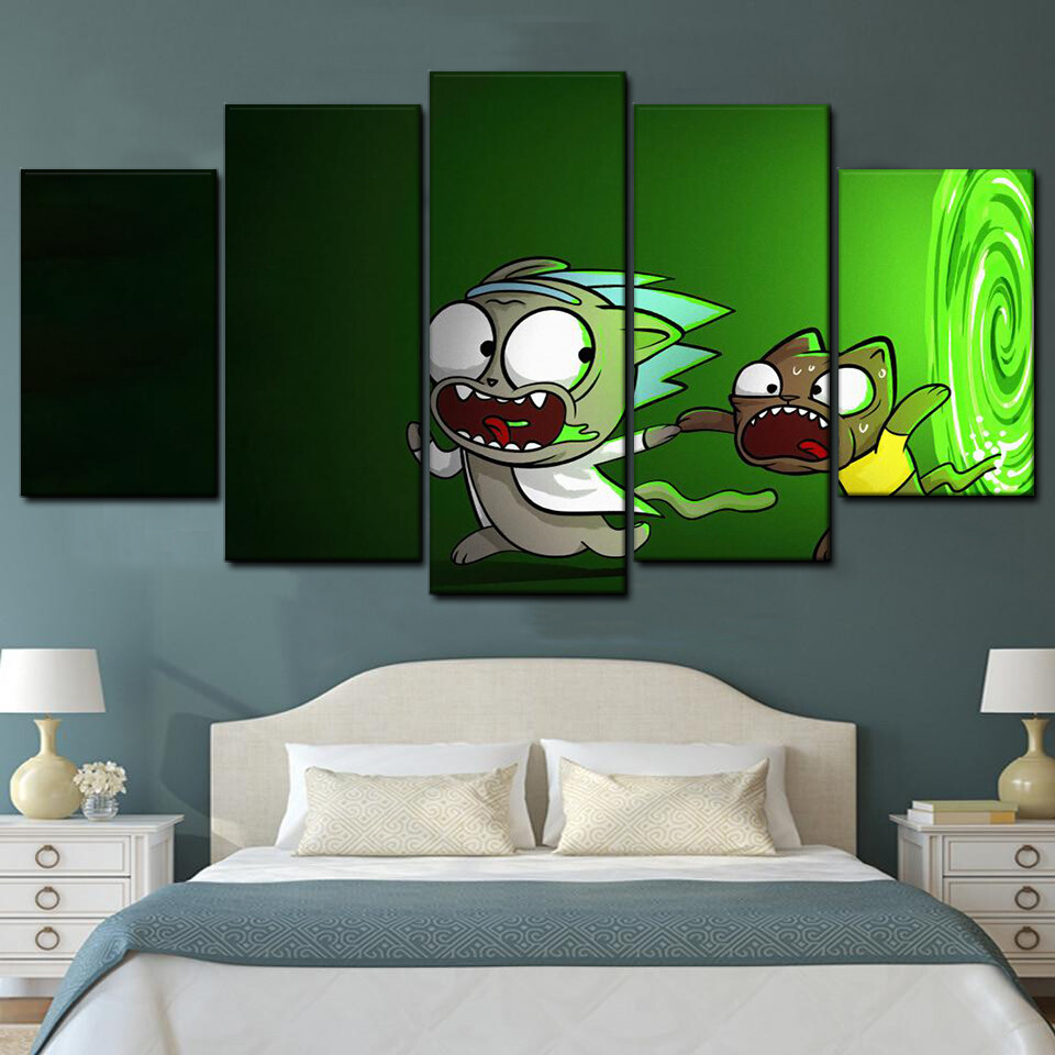 rick and morty in another dimension 5 pices peinture sur toile impression sur toile toile art pour la dcoration