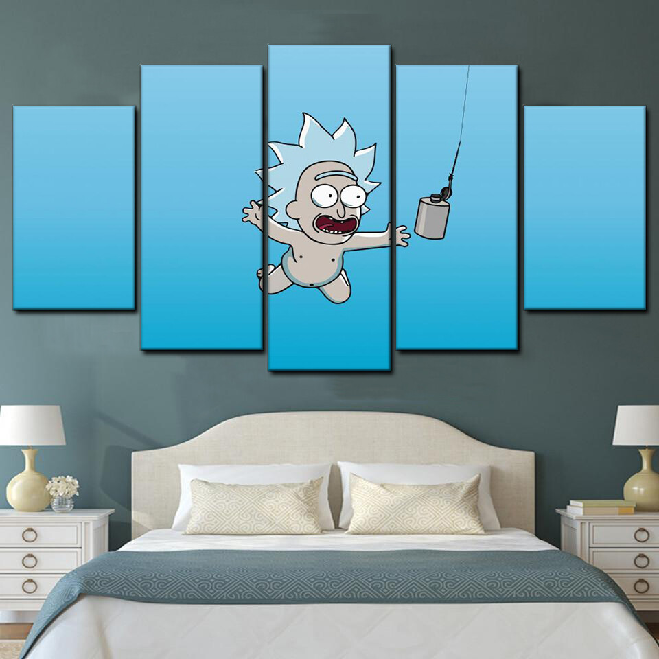 rick as cover of nevermind 5 pices peinture sur toile impression sur toile toile art pour la dcoration